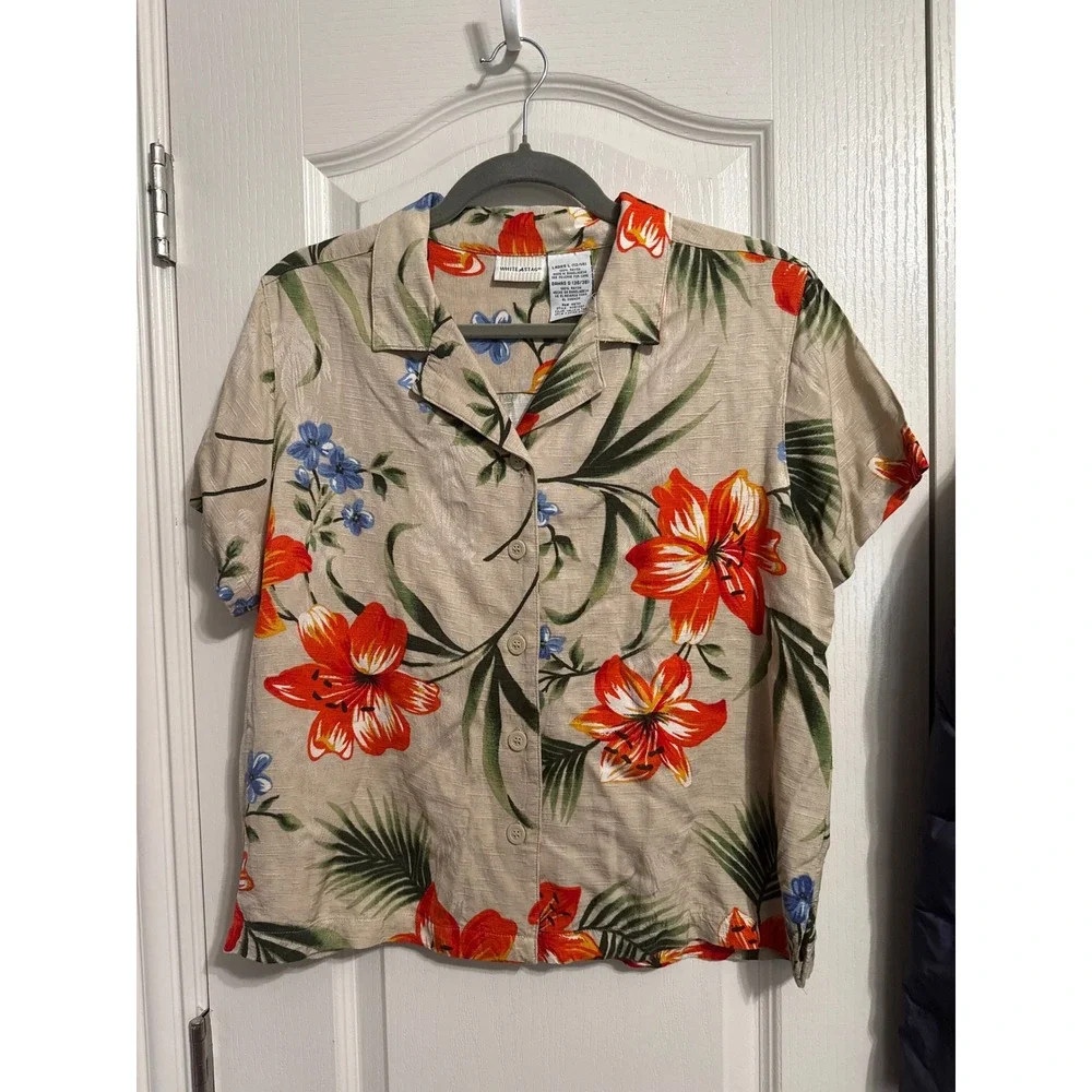 Y2K Matching Tropical Floral Pant Set Hawaiian Summer Retro Vacation Coastal - Picture 3 of 8